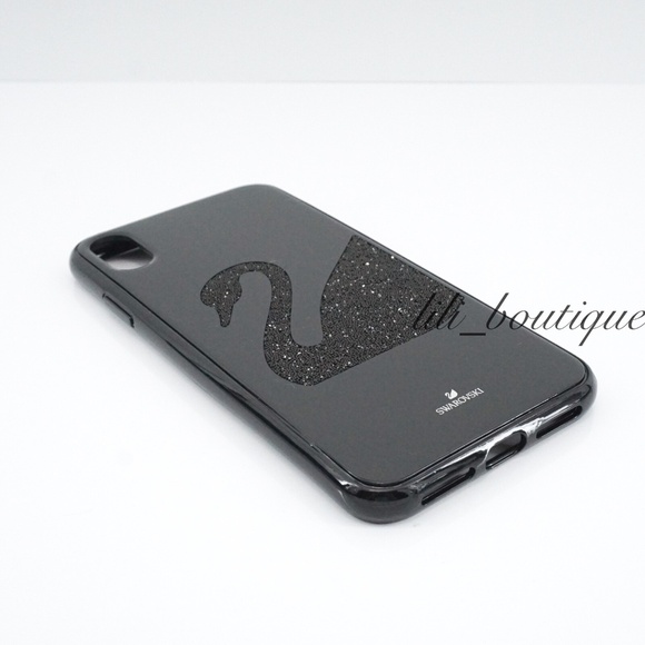 Swarovski 5474752 Swan Fabric Crystal Smartphone Case Cover iPhone XS MAX Black - Picture 1 of 9